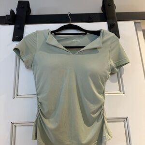 OGL Sage Green Ruched Short Sleeve Tee